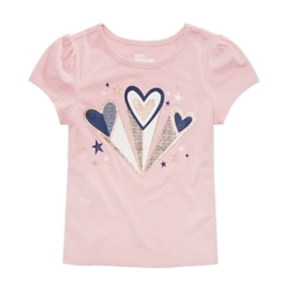 Epic Threads Pink Heart T-Shirt for Little Girls